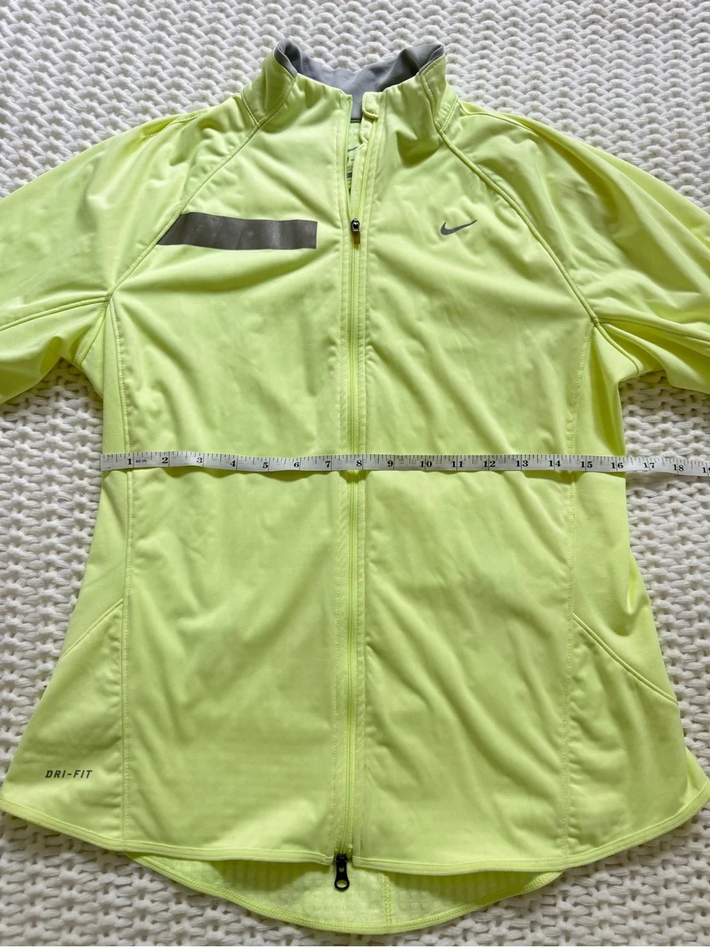 Nike Women's Neon Yellow Full-Zip Training Jacket with Reflective Accent